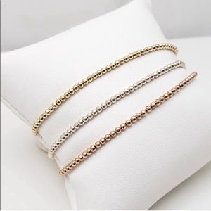 **SOLD** 2mm & 3mm Gold Filled Beaded Bracelet Set